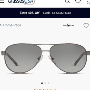 NEW Ralph Lauren Women’s Aviators in Gunmetal